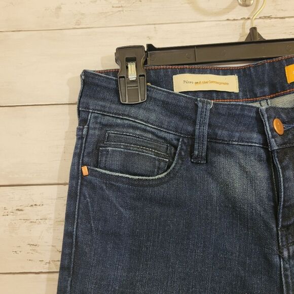 Pilcro And The Letterpress Jeans Anthropologie Crop Patchwork Hem Size 26 - Picture 5 of 16